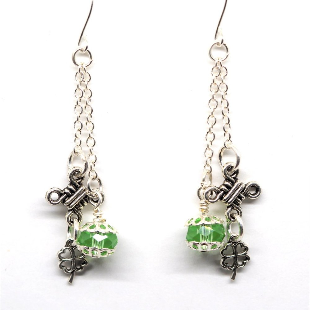 Green Lucky Charm Earrings
